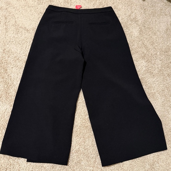 White House Black Market Size 6 Wide Leg Crop Dress Pants Front Slit Flat Front - Picture 6 of 6